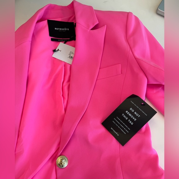 Retrofete Kristen Blazer Jacket Hyper Pink XS NWT - Picture 13 of 14